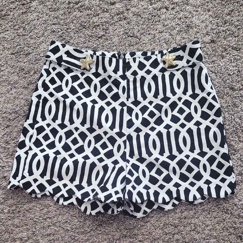 Mud Pie Black and White Patterned Shorts